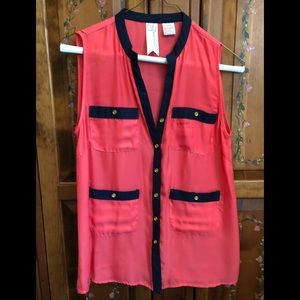 Pink and Navy Tank - SIze XS